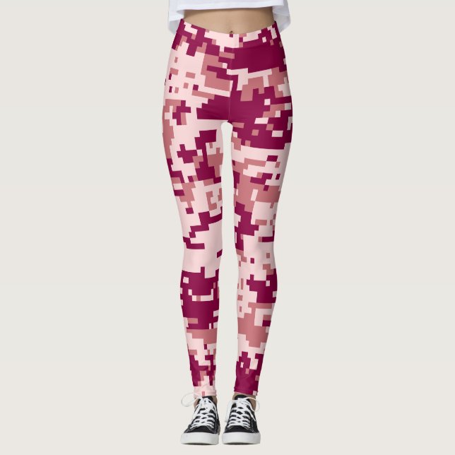 Rose Digital-Tarnmuster Leggings (Vorderseite)