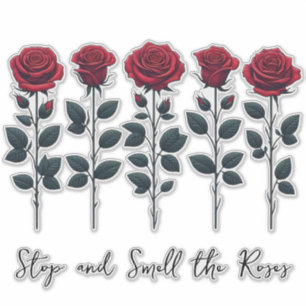 Rose & Disant (8 fleurs 1/2" sur autocollant 14")