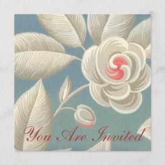 Rose d'oeil rose Vintage Wallpaper Invitation