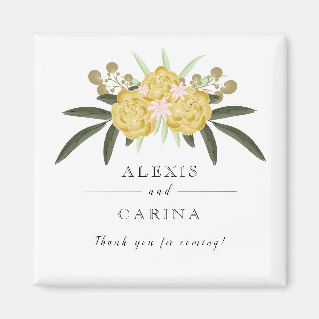 Rose d'or et aimant Feuille botanique (Devant)