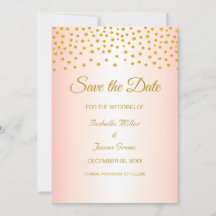 Rose d'or Mariage Enregistrer la date Invitation