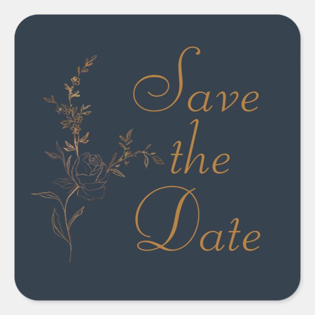 Rose d'or Stem Enregistrer le sticker de date (Devant)