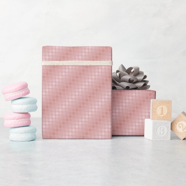 Rose Dots Elegantes Wrapping Paper Geschenkpapier (Babyparty)