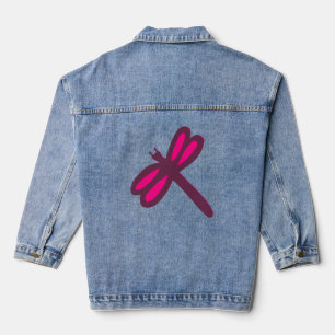 ROSE DRAGONFLY ART LADIES DENIM JACKET