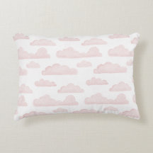 Rose Dreamtime Aquarelle Nuages Accent Coussin