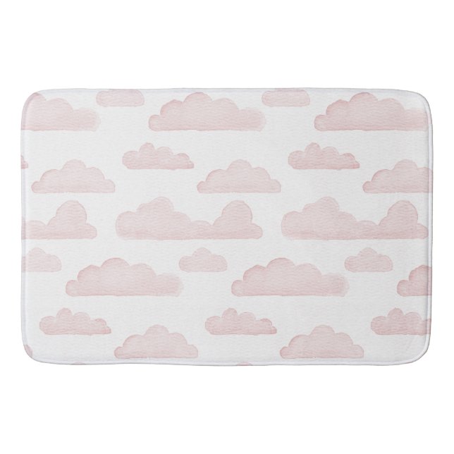 Rose Dreamtime Wasserfarben Wolken Badematte (Vorderseite)