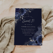 Rose & Dress Navy & Silver Sweet 16 Party