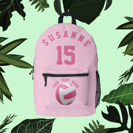 Rose Druck Nähen Beutel Volleyball Girls Pink Team Bedruckter Rucksack