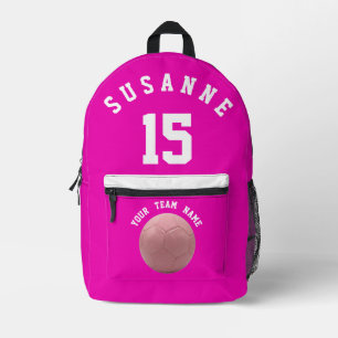 Rose Druck Nähen Fußballsport Mädchen rosa Bedruckter Rucksack