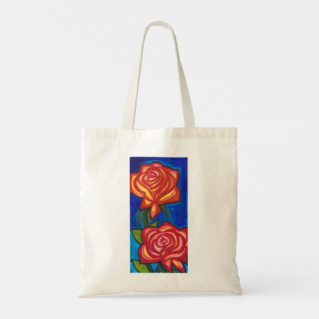 Rose Druckbeutel Flurflasche Mehrwegbeutel Tragetasche (Rückseite)