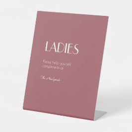 Rose | Dunkle Rose Hochzeit Damen Badezimmer Sockelschild