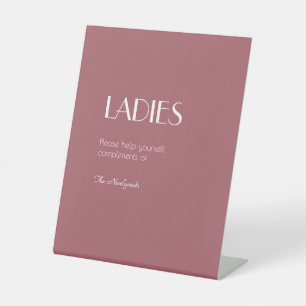 Rose   Dunkle Rose Hochzeit Damen Badezimmer Sockelschild