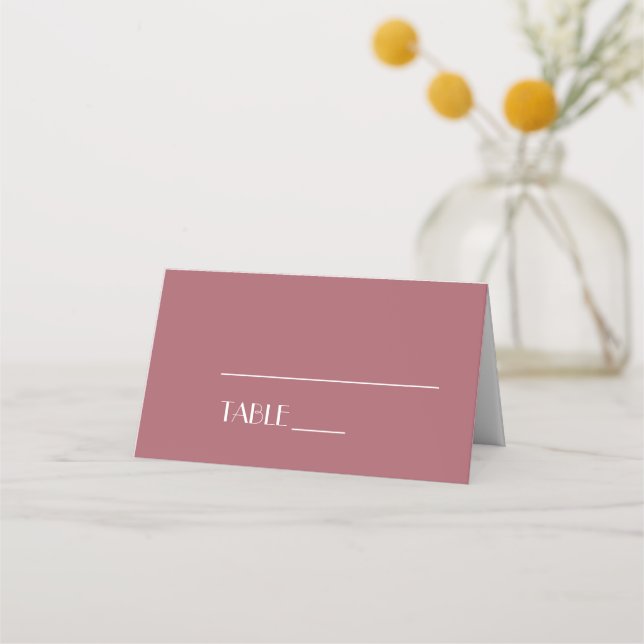 Rose | Dunkle Rose Hochzeit Platzkarte Zelt (Vorderseite)