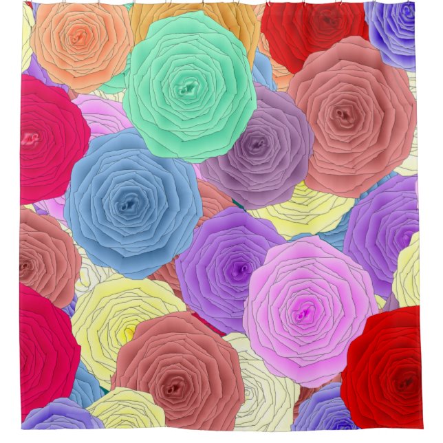 Rose Duschvorhang (Vorderseite)