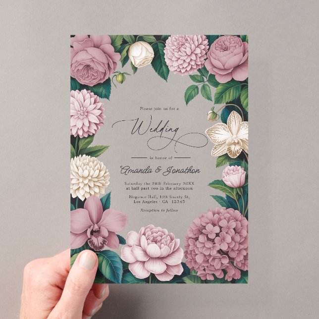 Rose Dust, Silk Blush & Porcelain Cream Wedding Acryleinladungen (Insitu (Handheld))