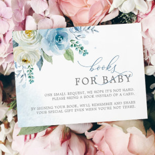 Rose Dusty Blue Flowers Livres Demande Carte