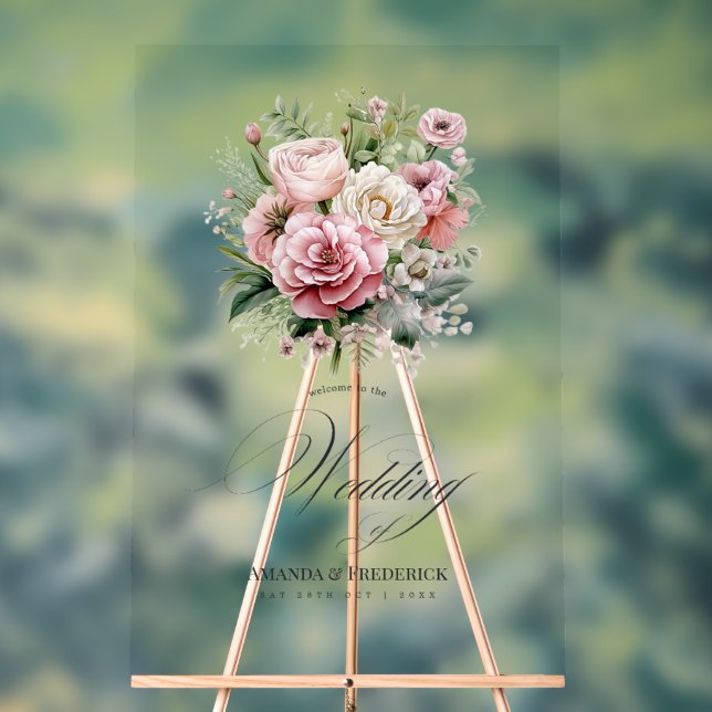 Rose Dusty, Mint Green et Blush Floral Mariage (Neutre)