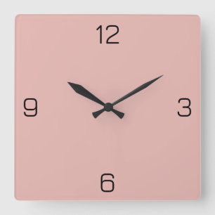 Rose E6B6B0 - Option zum Hinzufügen von Namen Quadratische Wanduhr