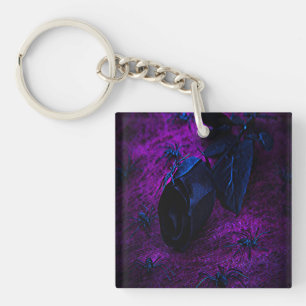 Rose éffrayant en matière noire, araignées noires