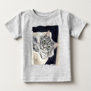 Rose, eine Katze mit auffallenden grünen Augen Baby T-shirt