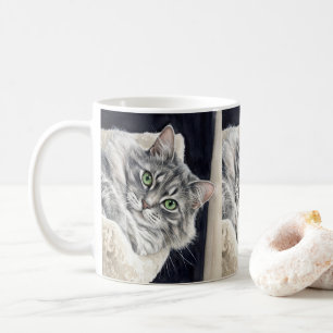 Rose, eine Katze mit auffallenden grünen Augen Kaffeetasse