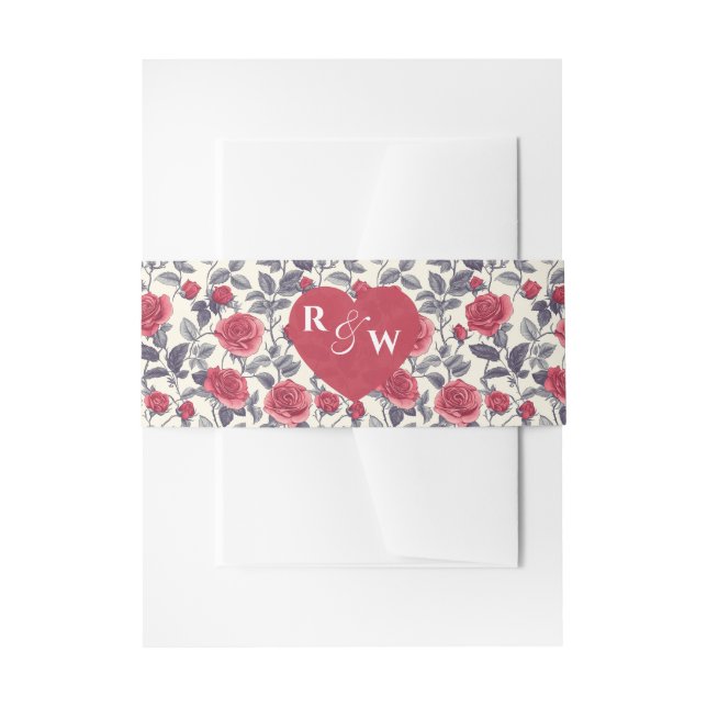 Rose Einladung Bauchband Einladungsbanderole (Vorderseite Beispiel)