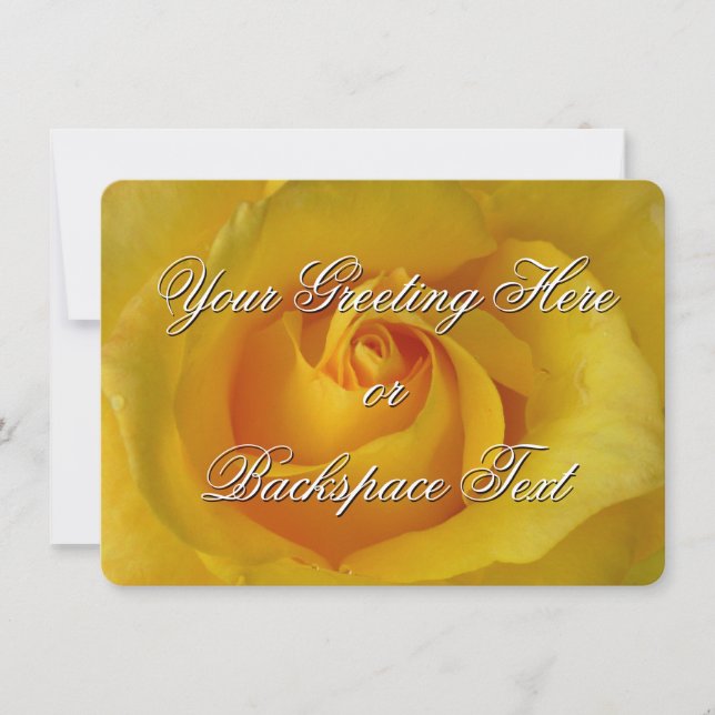 Rose Einladung Personalisiert Gelbe Rose RSVP-Kart (Vorderseite)