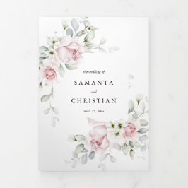 Rose | Einladung zur Hochzeit von drei Falten