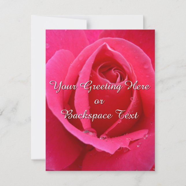 Rose Einladungen Personalisiert rosa rosa RSVP-Kar (Vorderseite)