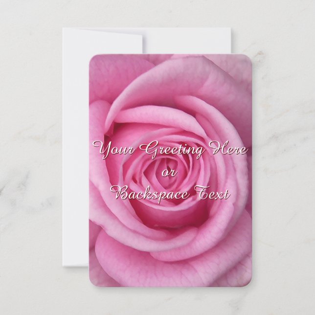 Rose Einladungen Personalisiert rosa rosa RSVP-Kar (Vorderseite)
