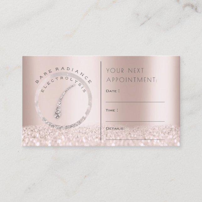 Rose Electrolysis Glitzer Logo für die Karte (Vorderseite)