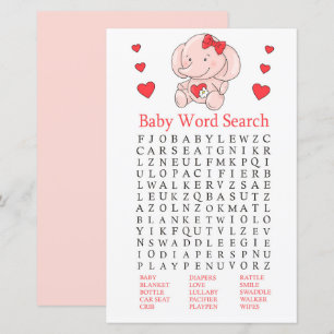 Rose Elefant Baby Shooter Word Search Game