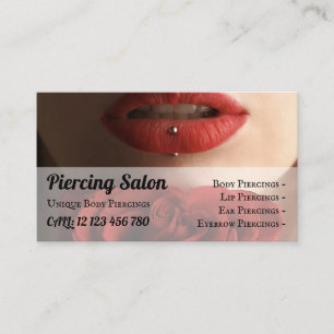 Rose Elegant Sterling Silver Juwelierlips Piercing Visitenkarte