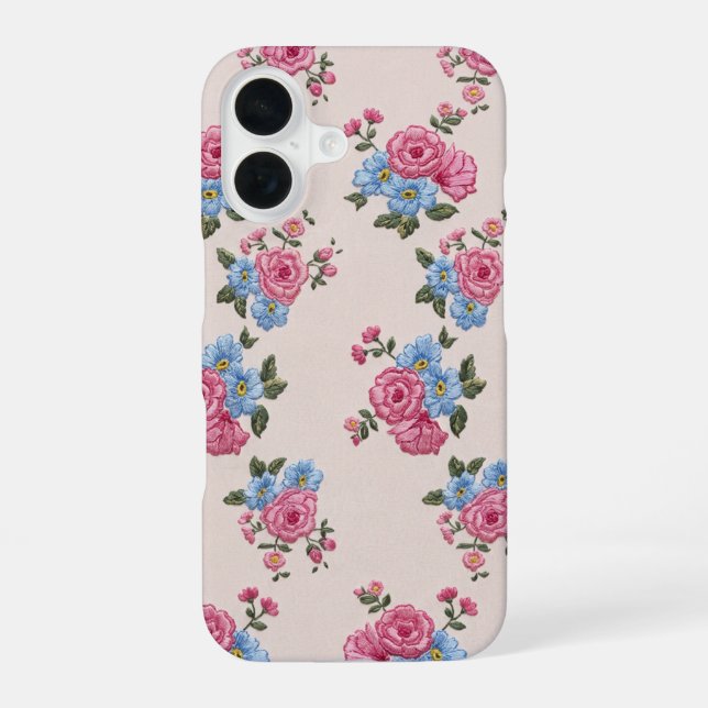 Rose embroidery texture iPhone16 case iPhone 16 Hülle (Rückseite)