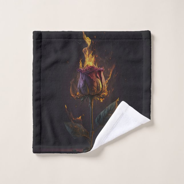 rose en feu (Gant de toilette)