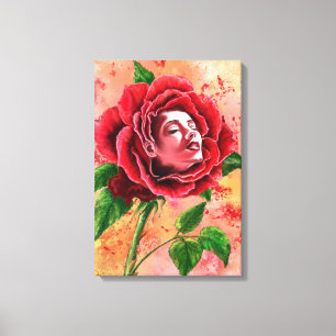 Rose en toile féminine Imprimer