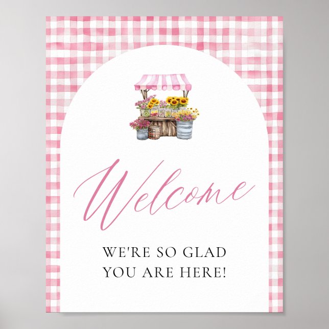 Rose En vichy Fraîchement Hors Affiche de bienvenu (Devant)