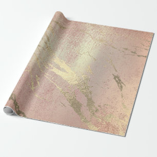 Rose erröten Foxier Haut-Goldmarmor glänzender V Geschenkpapier