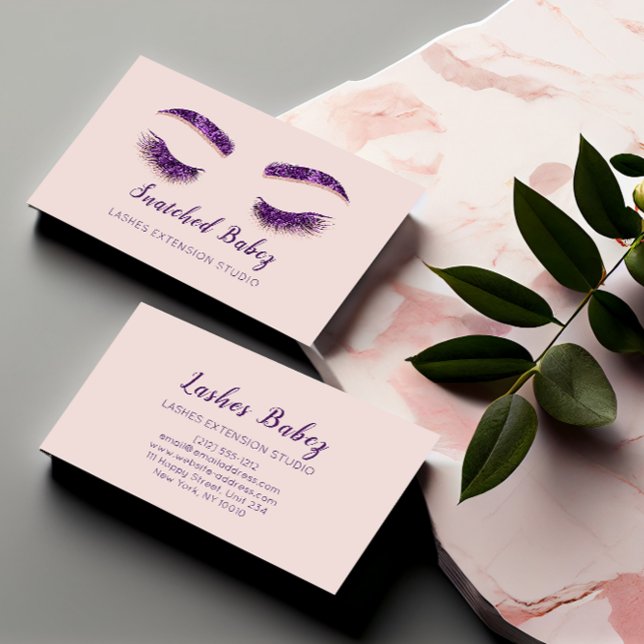 Rose Erröten Mikroblase Makeup Lila Augenbrauen Visitenkarte (Von Creator hochgeladen)