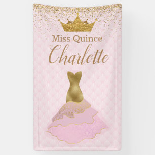 Rose et bannière fascinante de Quinceañera de ro