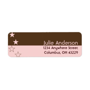 Rose et Brown avec étoiles Retourner les étiquette
