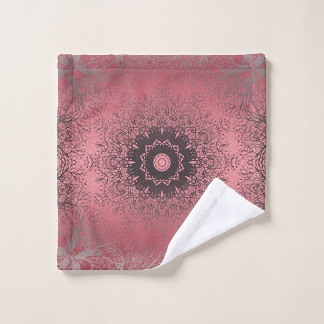 rose et gris (Gant de toilette)