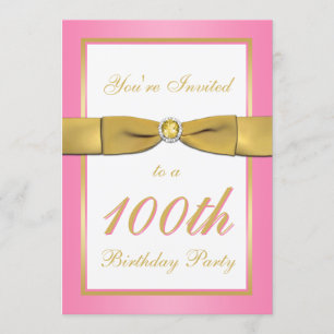 Rose et invitation d'anniversaire d'or 100th