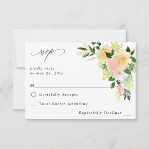 Rose et jaune Floral sans RSVP de repas 2