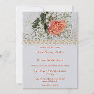 Rose et Lace Faire-part de mariage