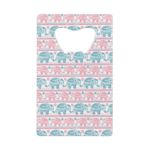Rose et motif ethnique turquoise d'éléphant