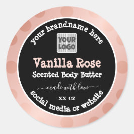 Rose et noir avec logo Étiquettes d'emballage de p