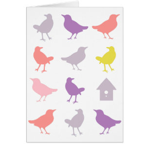 Rose et oiseaux en pastel pourpres avec la volière