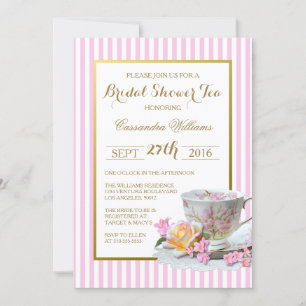 Rose et or - Invitation à thé à Fête des mariées