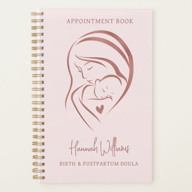 Rose et or Rose Noir et post-partum Doula (Devant)